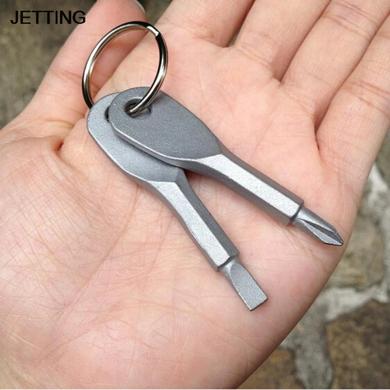 JETTING Portable Stainless Steel Keychain Screwdriver Flathead Head Key