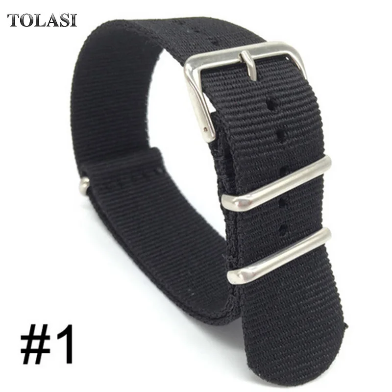 

2018 new brand watch strap Watchband 1pcs Nato Strap 22mm 18mm 20mm 24mm Nylon Black Watch Band Waterproof Watch Strap