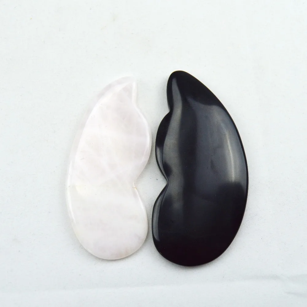 Natural rose quartz and obsidian relax guasha board for wrinkle removal whitening face care beauty face equipment tools Natural rose quartz and obsidian relax guasha board for wrinkle removal whitening face care beauty face equipment tools