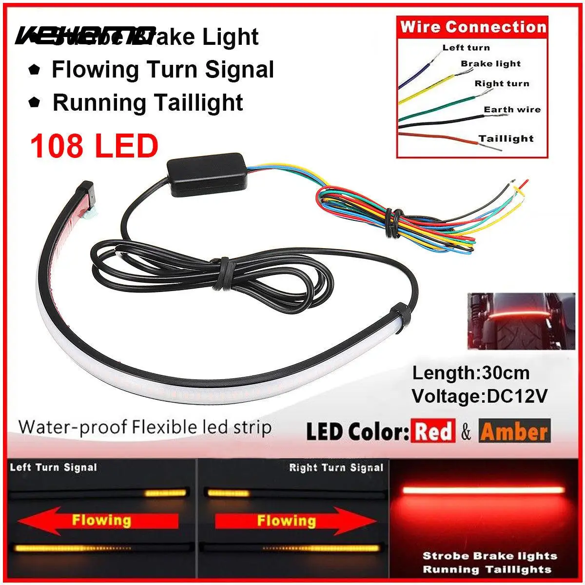

Flowing Super Bright Universal Indicator Light Amber Light Refit Motorbike Sequential Switchback Signal Lamp Bulb Replacement