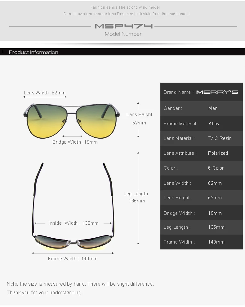 MERRY'S Модные поляризованные очки для вождения открытого транспорта для мужчин очки брендовый дизайнер с высоким качеством 6 цветов S'474