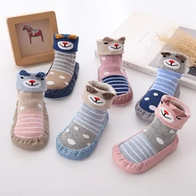 Зимние носки для малышей носки для мальчиков и девочек носки для детей хлопковые детские гетры детские носки-тапочки Нескользящие Детские носки-Тапочки