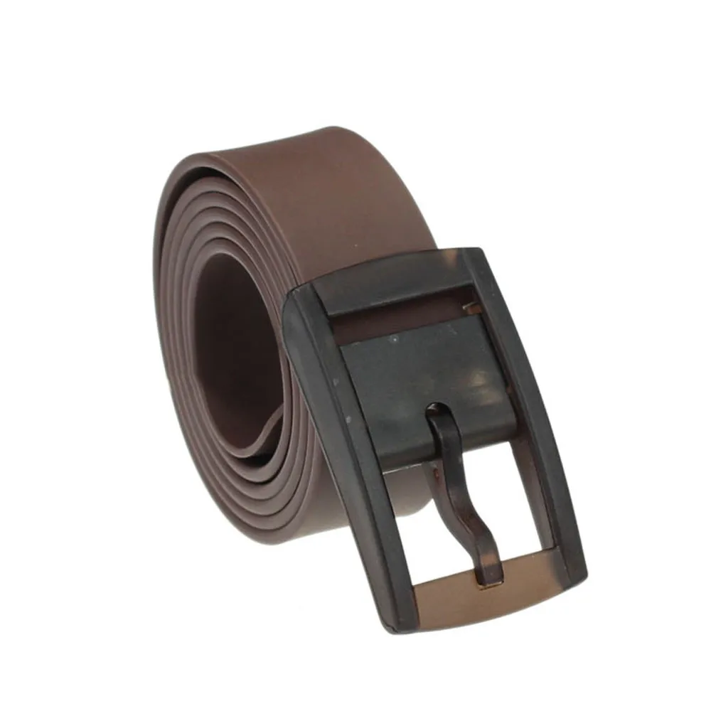 

Men Women Unisex Luminous pin buckle casual candy color belt Smooth Silicone Rubber Leather Belt Plastic Buckle cintura donna A9