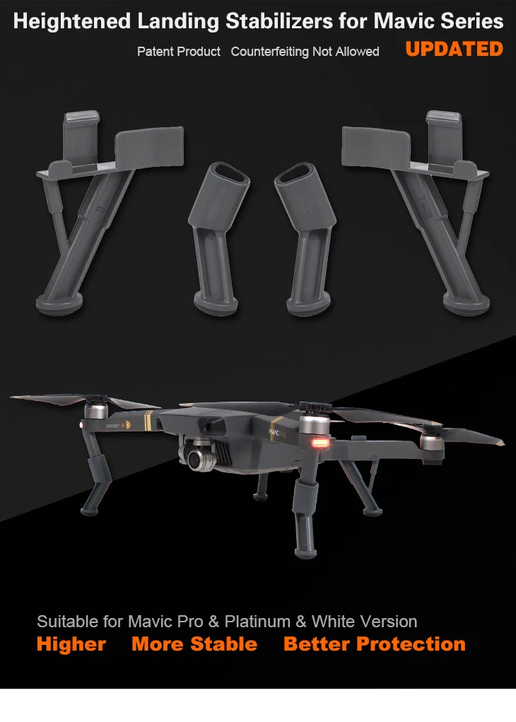 Easttowest DJI Mavic Pro Аксессуары стабилизаторы шасси расширения для DJI Mavic Pro Drone аксессуары