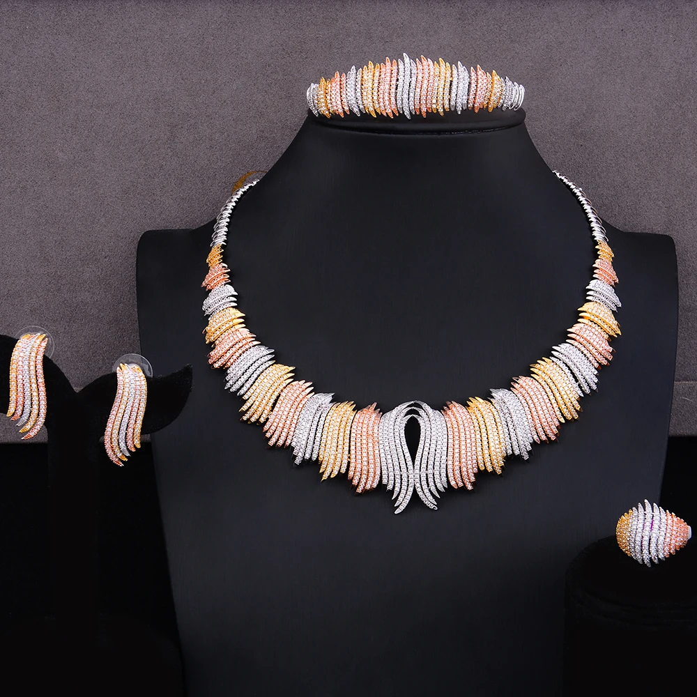 

GODKI Luxury Tennis Geometry African Cubic Zircon CZ Nigerian Jewelry sets For Women Wedding Dubai Gold Bridal Jewelry Set 2019