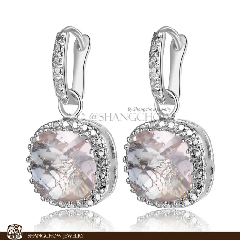 New Stunning Fashion Jewelry Morganite 925 Sterling font b Silver b font font b Earrings b