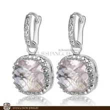 New! Stunning Fashion Jewelry Morganite 925 Sterling Silver Earrings E0152