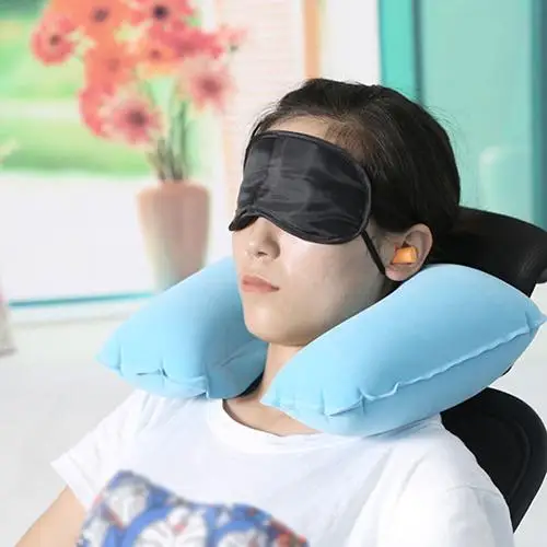 

Travel Flight Long Trip Inflatable U-shaped Neck Pillow + Eyepatch + Earplugs