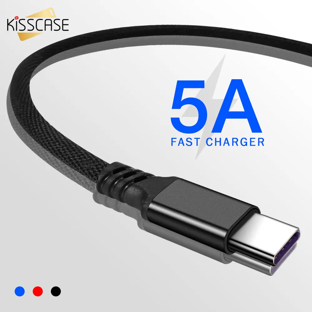 KISSCASE usb type-C кабель для samsung Note 10 9 8 5A Быстрая зарядка type-C кабель для зарядки мобильного телефона USB C кабель для Redmi K20 Pro