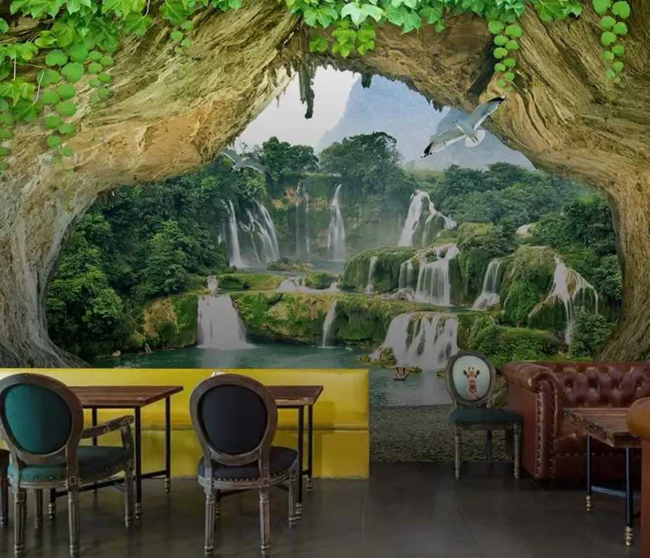 

mural 3d wallpaper 3d wall papers for tv backdrop Water Cornucopia 3D Stereo Landscape Wall