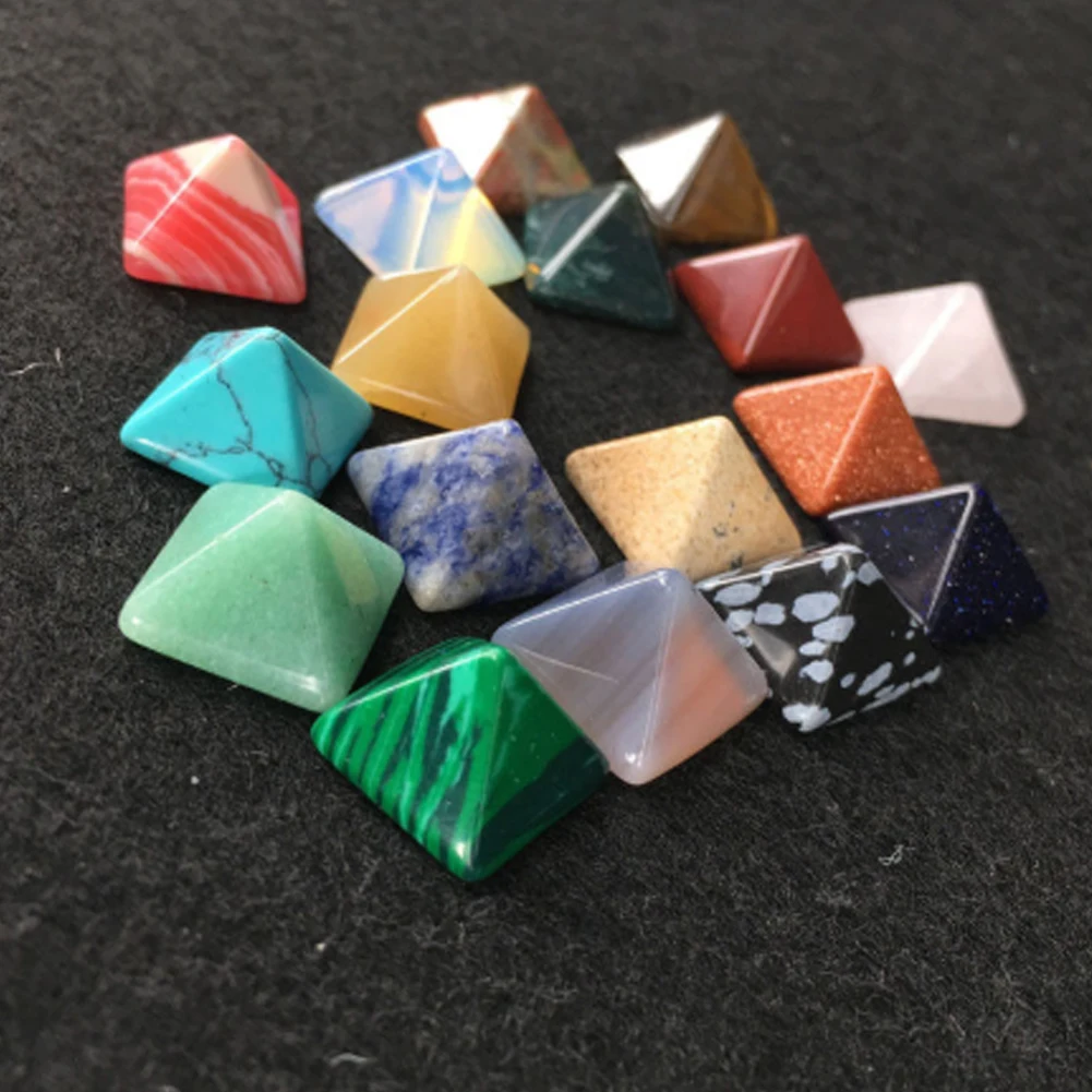 

10pcs/Set Natural Crystal Spiritual Chakra Pyramid Stone Color Mixed Home Office Decoration