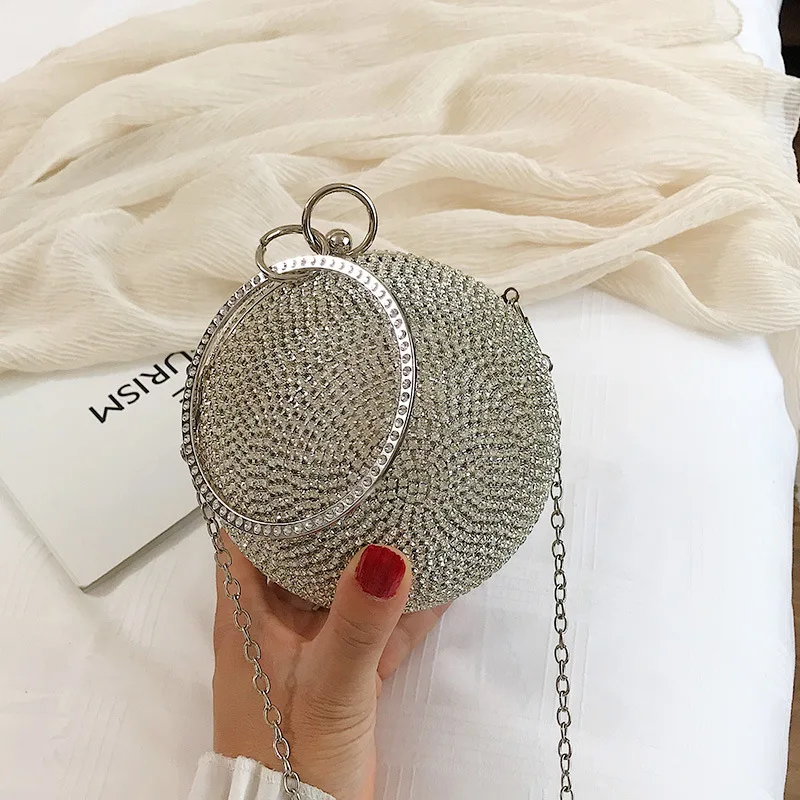 

Female Crossbody Tote Bags Women 2019 Quality Metallic Luxury Handbags Designer Sac Ladies Diamond Ball Shoulder Messenger Bag