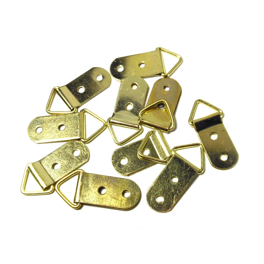 A006A Gold Color Two Nail holes Triangle Buckle Frame Hooks Alloy Metal