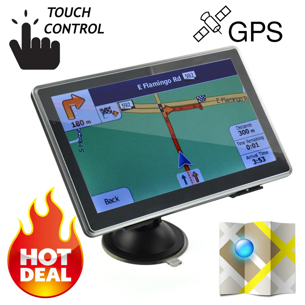 7" High resolution TFT LCD monitor HD Car GPS Navigation 128MB/4GB FM