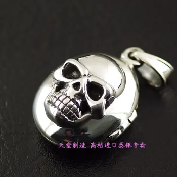 

Thailand imports, 925 Sterling Silver Skull Photo Box Pendant, open