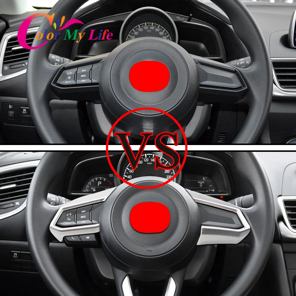 Накладка на рулевое колесо ABS с круглыми блестками наклейка для Mazda 3 6 CX3 CX CX5 CX8 9 Axela