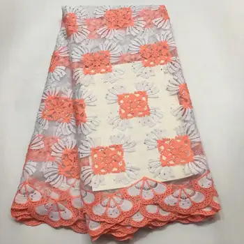 

Newest Milk silky African Lace Fabric, High Quality French Lace Fabric, Nigeria Lace Fabric For Wedding Dress Orange