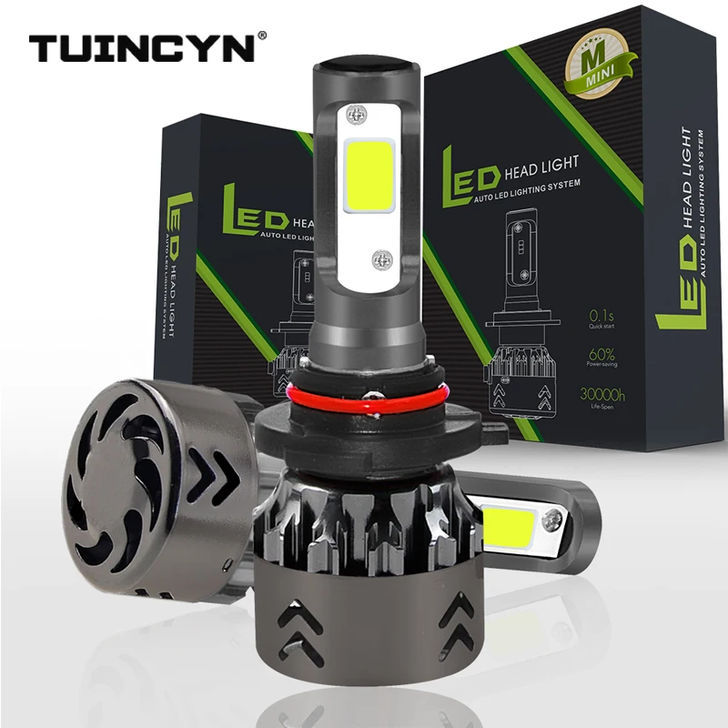 TUINCYN 2 шт. 9005 светодиодный фар автомобиля 60 Вт HB3 Мини УДАРА луковицы 6000LM 9 В- 36 В IP68
