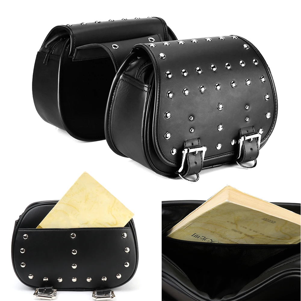 

For Sportster XL 883 1200 XL883 XL1200 Motorcycle Saddle bags leather motorcycle bag For Indian Scout 2015-2018 iron