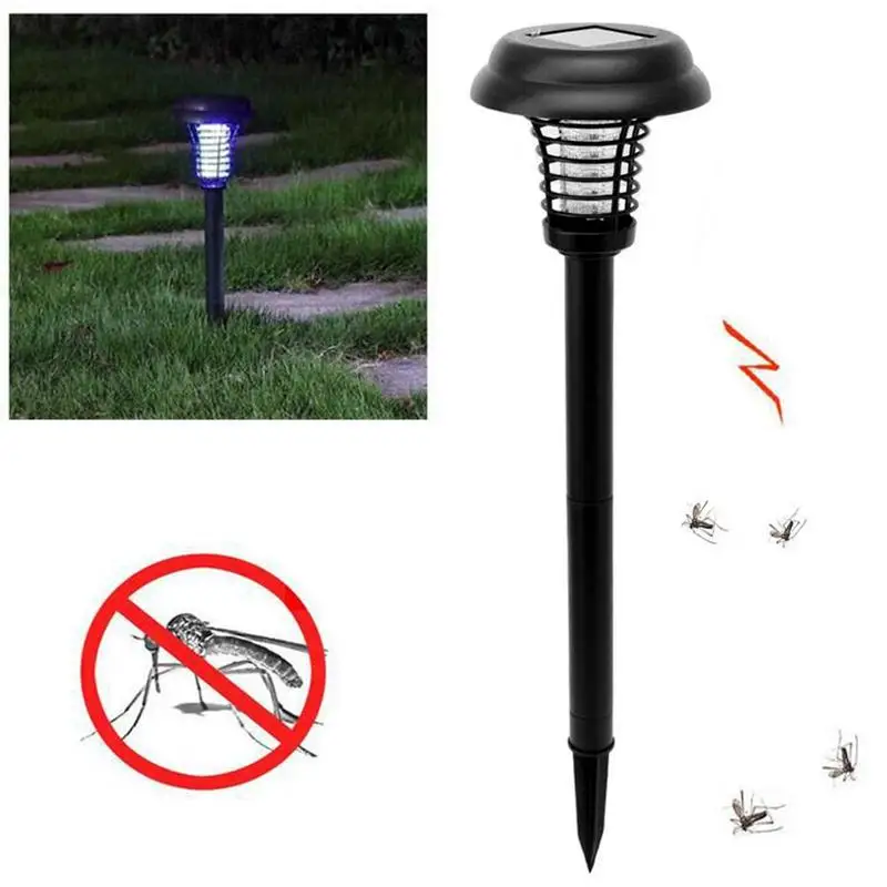 

Black Mosquito Repellent Killer Lamp Solar Powered Outdoor Garden LED Light Mosquito Pest Bug Zapper Insect KillerPath Lighting