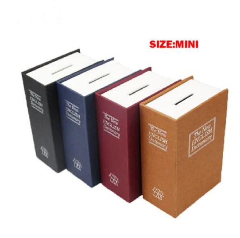 Металлическая мини-кассовая безопасная Скрытая английская коробка для денег и монет Сейф-книги Сейф секретная Копилка 11,5*8*4,5 см