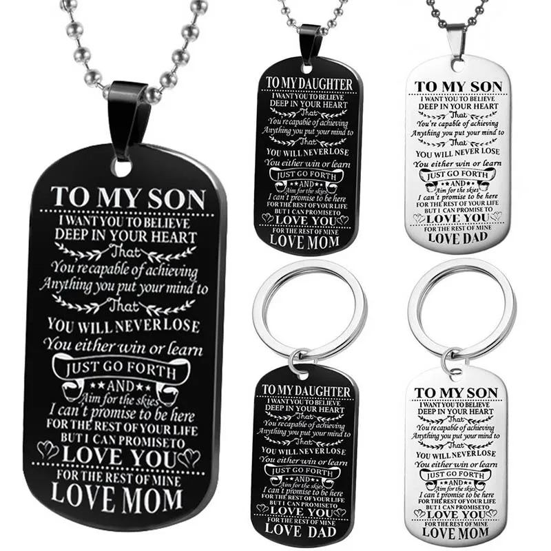 from mom to son dog tag necklace