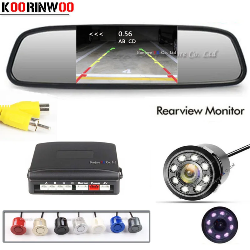 

Koorinwoo Vehicle 800*480 Dual Core CPU Car Parking Sensors Buzzer Car Rear view Camera Show Distance on Car Monitor Parktronics