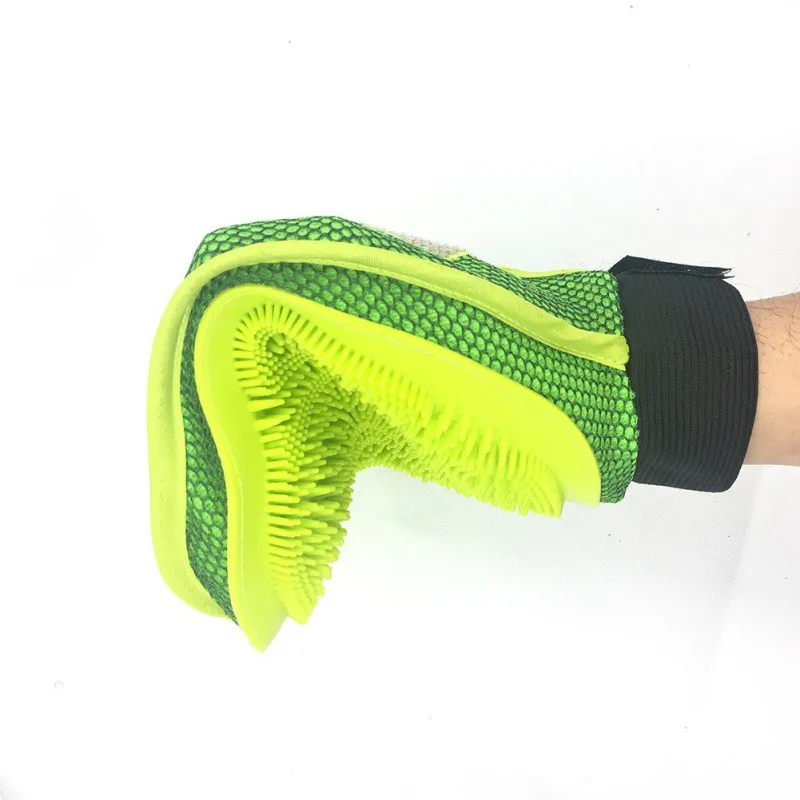 Домашние массажные перчатки для кошек и собак, двухсторонние перчатки, темно-зеленые массажные перчатки для мытья домашних животных, перчатки для вычесывания домашних животных - Цвет: Другое
