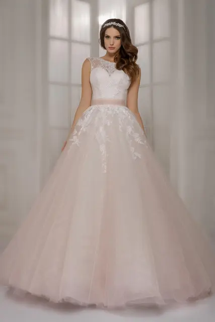 Newest Light Pink Lace Ball Gowns Wedding Dresses With Sashes Newest Light Pink Lace Ball Gowns Wedding Dresses With Sashes Colored Liqued Bodice V Back Sleeveless