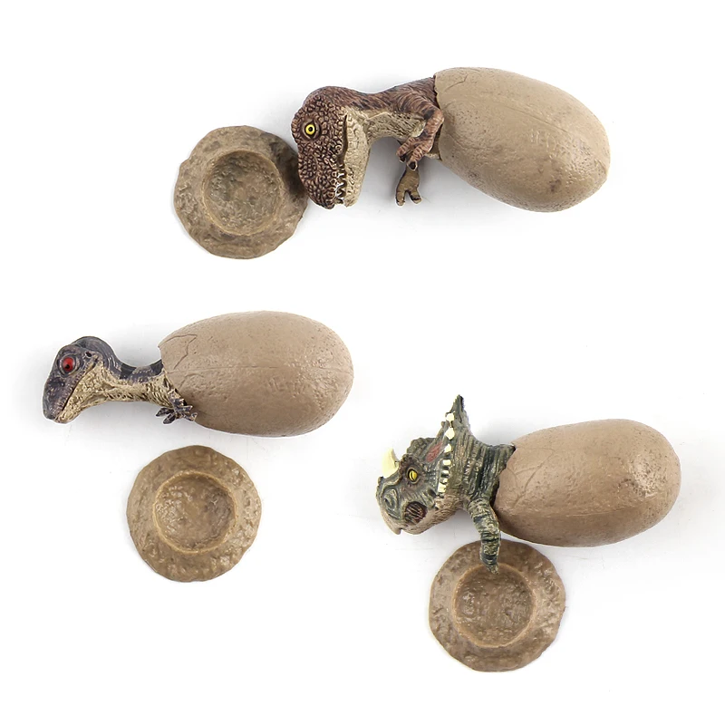 3pcs set Jurassic World Plastic Dinosaur Model Action Figures Semi hatching Dinosaur Eggs Learning Education font