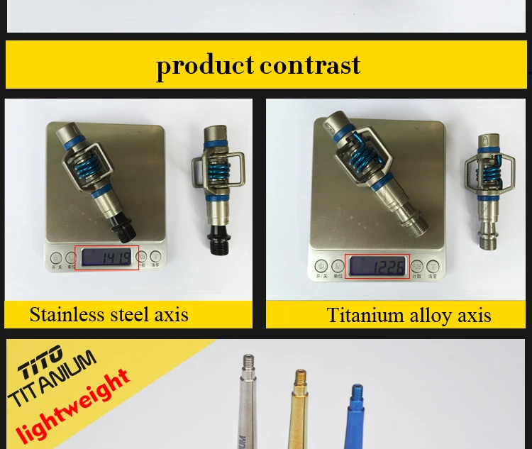 TiTo зубчатое яйцо ось горного велосипеда из титанового сплава/дорожный велосипед педалей светильник вес и прочный велосипедный велосипед титановые педали часть оси