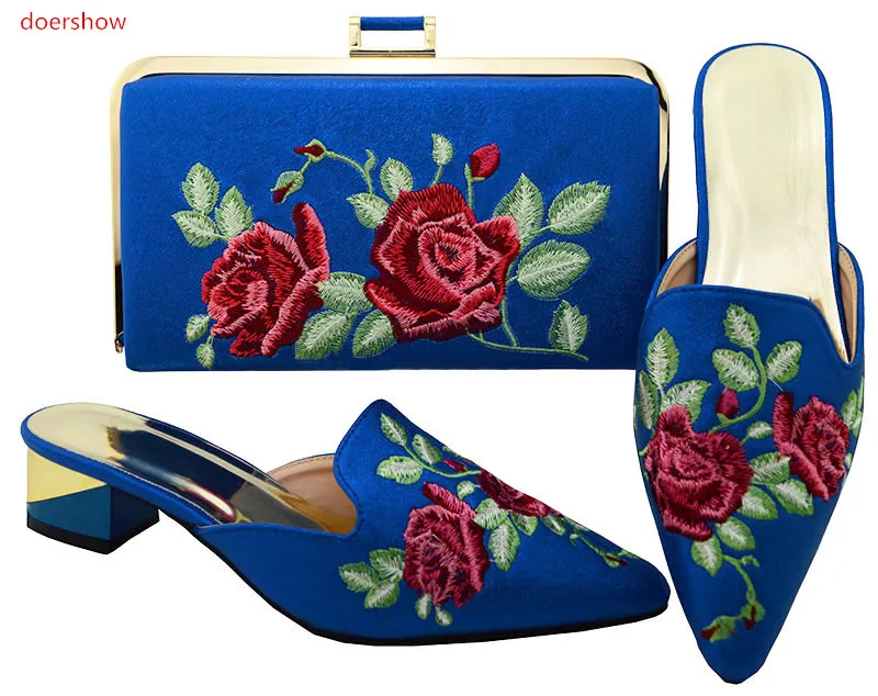 

doershow latest Italian Shoe with Matching Bag Set Decorated with Appliques African Shoe and Bag Set To Match for Party! BO1-19