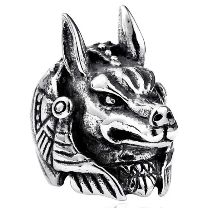 Gothic Punk Ring For Men Retro Male Ring Stainless Steel Exaggeration Ferocious Animal Wolf Lion Tiger Bulldog Exquisite Gothic Punk Ring For Men Retro Male Ring Stainless Steel Exaggeration Ferocious Animal Wolf Lion Tiger Bulldog Exquisite