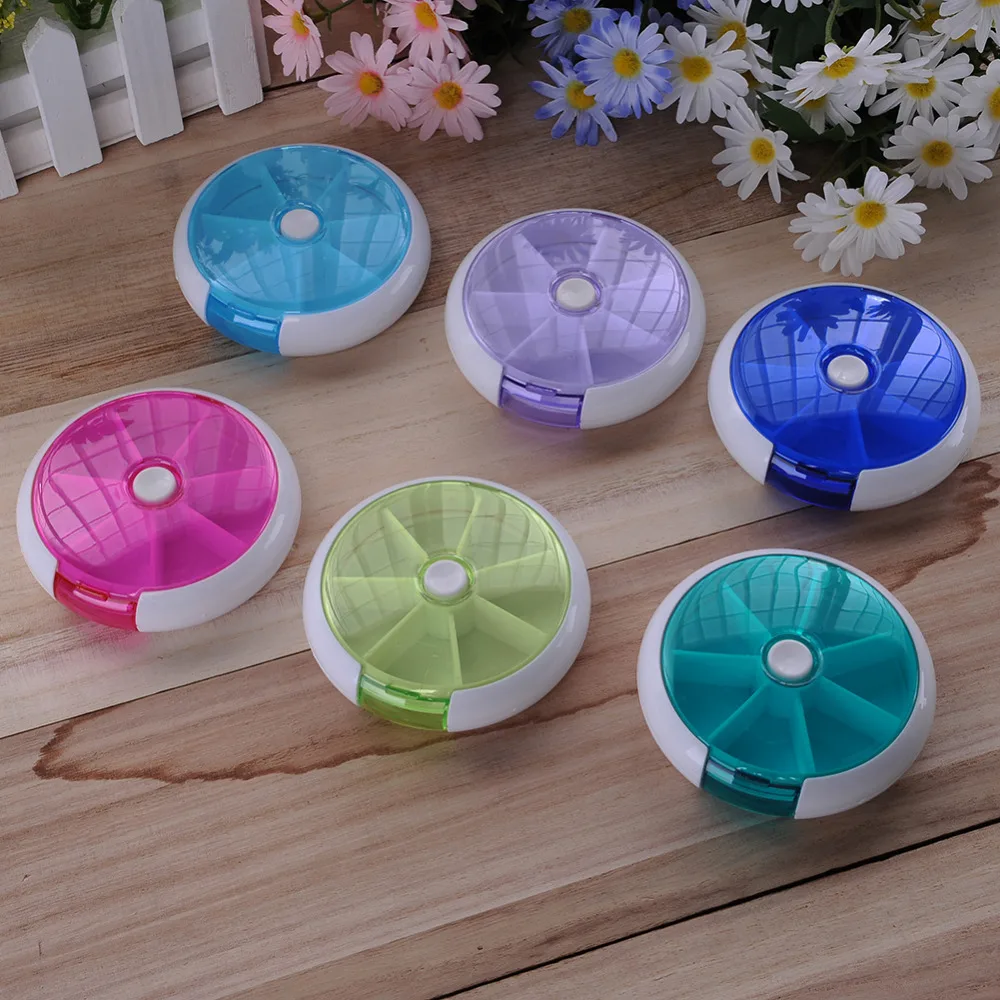 Portable Rotating Pillbox Travel Pill Case Pill Organizer Medicine Box Drugs Pill Container Outdoor Travel 7