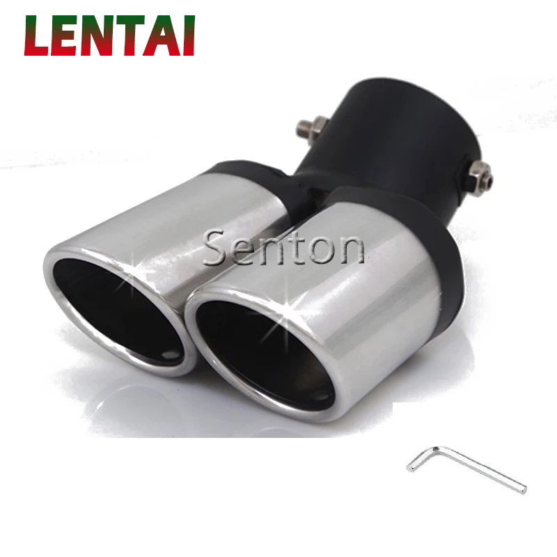 Car Twin Exhaust Muffler Pipe Tip For Honda Fit Ford Focus Fiesta Suzuki SX4 Chevrolet Cruze Aveo Sonic Nissan Versa Accessories