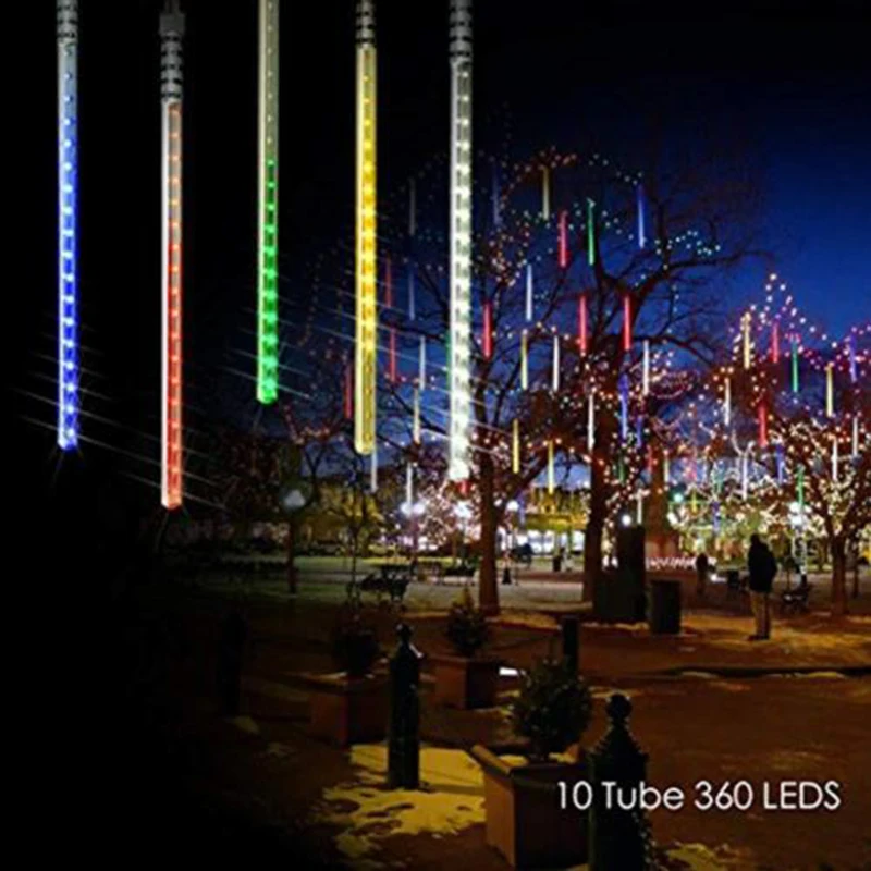 

Solar Meteor Shower Rain Lights 10Tube 360LED Outdoor Decoration Lighting Christmas String Light Waterproof For Wedding Party