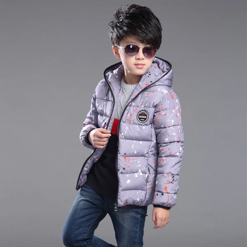 

2016 children's clothing winter child down cotton-padded coat boys child plus velvet thicken wadded jacket with a hood outerwear