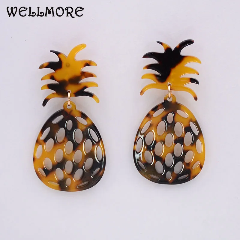 

WELLMORE fashion jewelry Statement Earrings for Women pineapple earrings resin Drop Dangle Earrings Wedding Jewelry wholesale