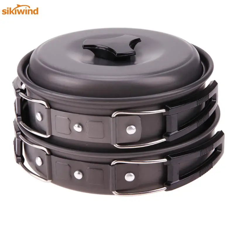 

Portable Non-stick Camping Hiking Cookware Bowl Pot Pan Set Camping Picnic Outdoor Tableware Camping Kitchen Tools Hot Sale