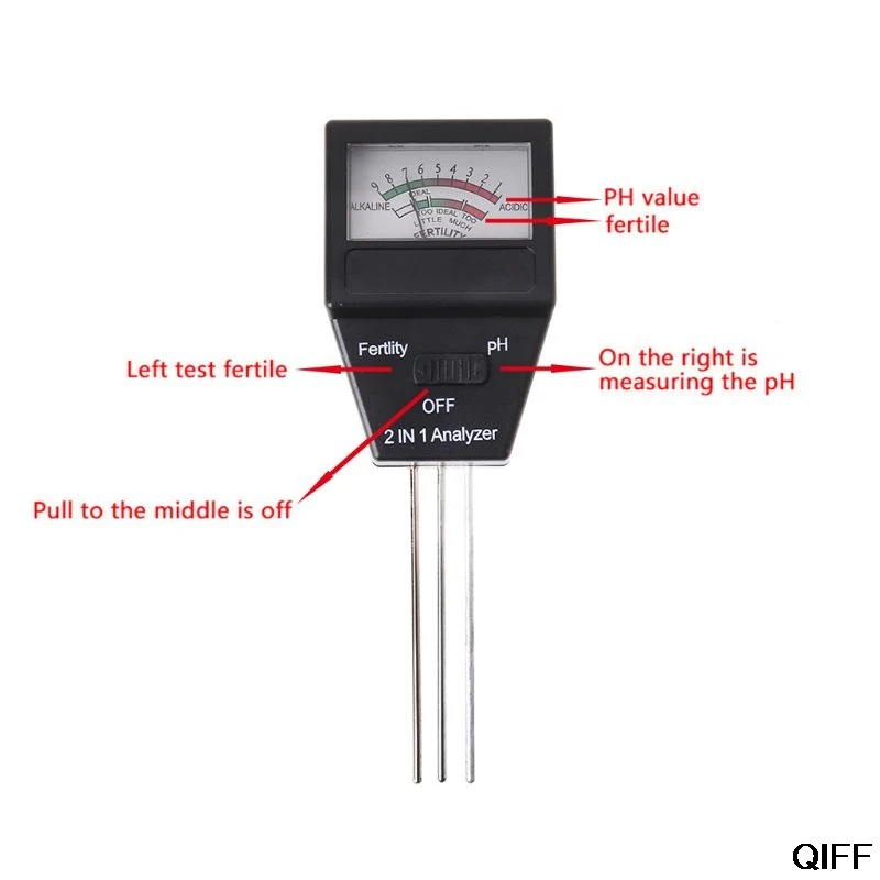 Прямая поставка и 2 в 1 измеритель кислотности почвы и тестер фертильности цифровой анализатор кислотности для завода 3 зонда 3 июля