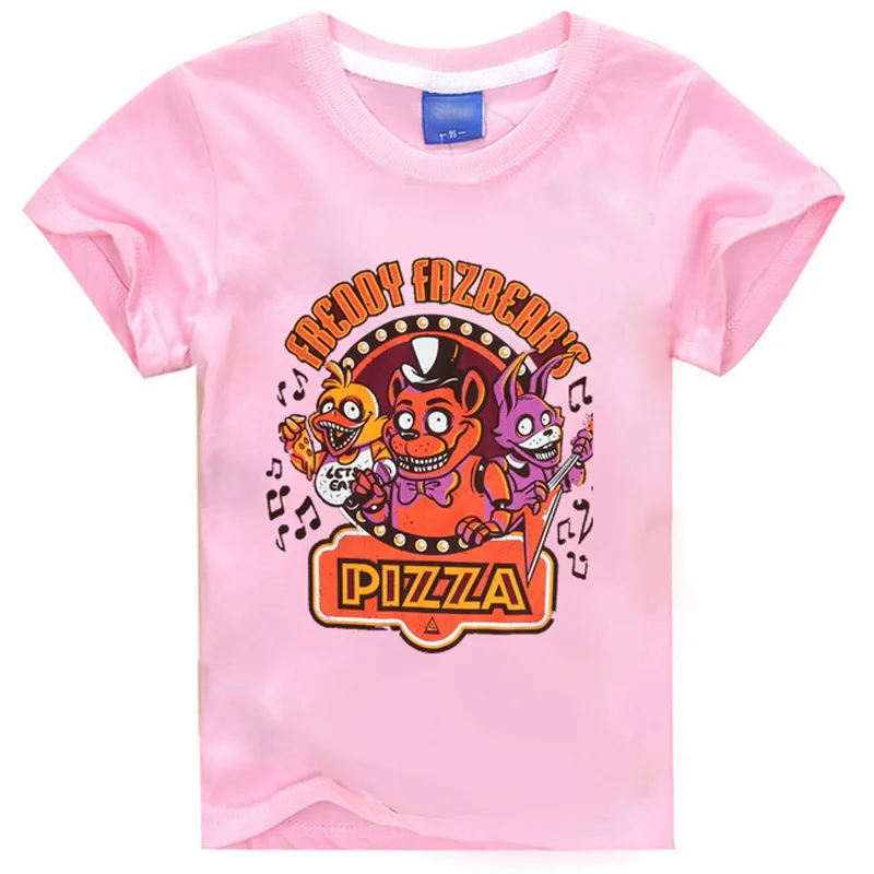 Детская одежда с покемонами «пять ночей с Фредди» Одежда для маленьких девочек футболки для маленьких мальчиков топы для девочек, новогодние майки - Цвет: 1063pink