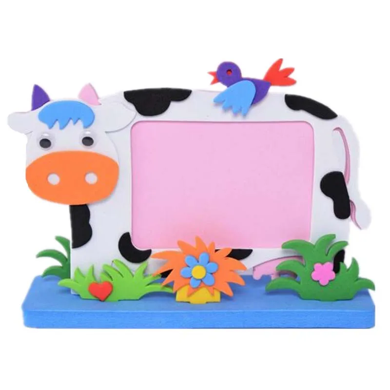Cartoon Animals DIY Handmade EVA Photo Frame Kids Kindergarten Handcrafts Picture Display Decor Halloween Party Favor | Дом и сад