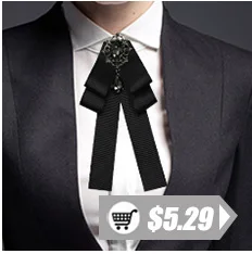 i-Remiel Camisas Mujer Rhinestone Ribbon Bow Tie Brooch Female Wedding Dress Woman Clothing Fashionable Shirt Collar Accessories