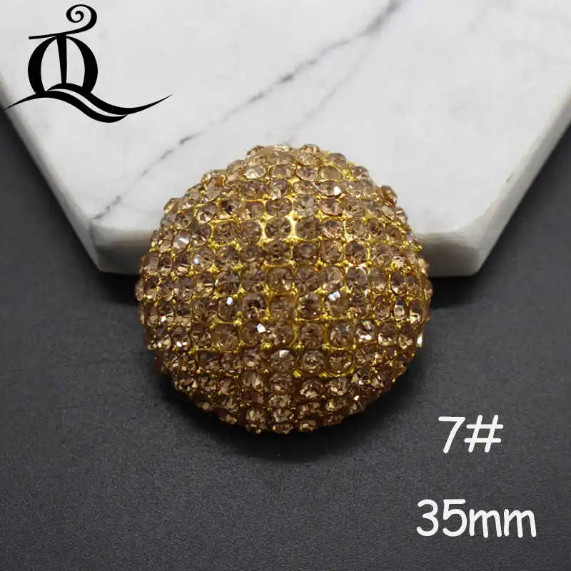 Zinc alloy Jeans Button big diy Handmade decorative rhinestone Metal Buttons,sewing buttons for fur coats, clothing accessories - Цвет: No7 gold 35mm