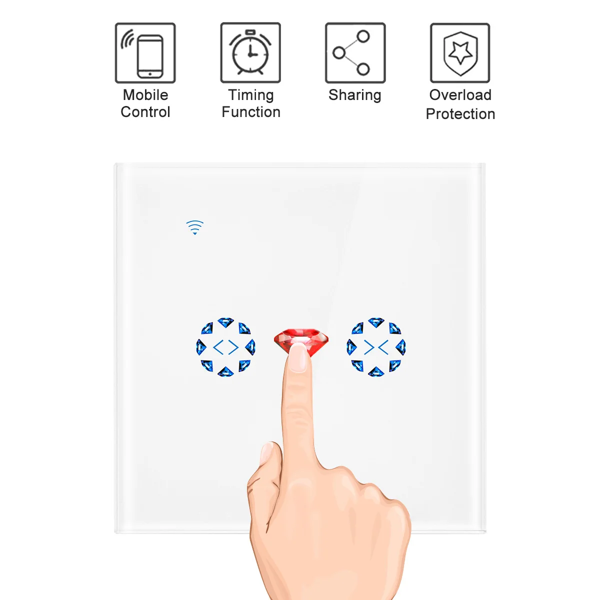 ЕС/Великобритания умный WiFi занавес переключатель для электрических занавес рольставни слепой мотор Голосовое управление Google Home Alexa Tuya Smart Life - Цвет: Белый