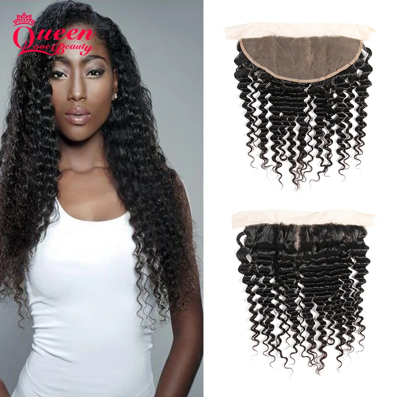 

Brazilian Deep Curly Hair Lace Frontal Closure Brazilian Curly Hair Extension 13x4 Human Hair Lace Frontal Brazilian Deep Wave