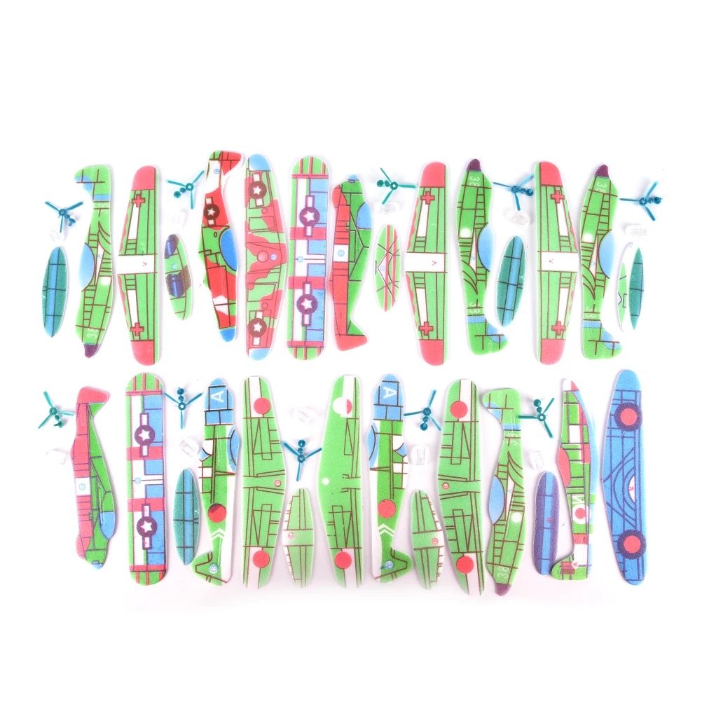 10 pièces/lot mousse bricolage avion main jeter vol planeur avions avion sac de fête remplisseurs enfants enfants jouets jeu 19*19cm (lot de 10)