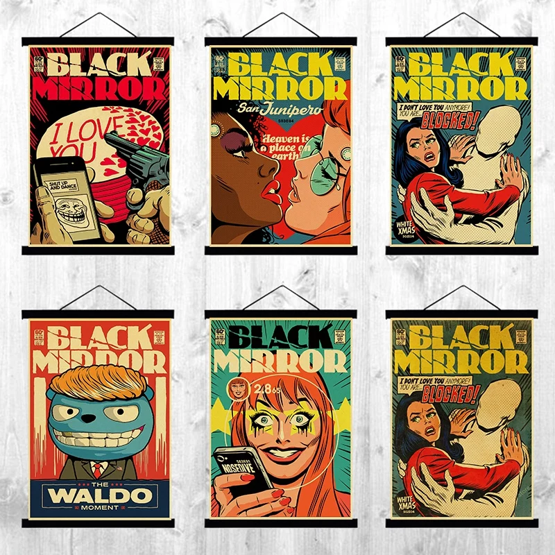 

Black Mirror Movie Film Vintage Posters and Prints Room Decorative Art Painting Retro Wall Picture
