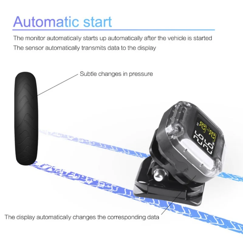 Rcycle TPMS Умная Система контроля давления в шинах Солнечная энергия цифровой ЖК-дисплей Moto охранная сигнализация s давление в шинах