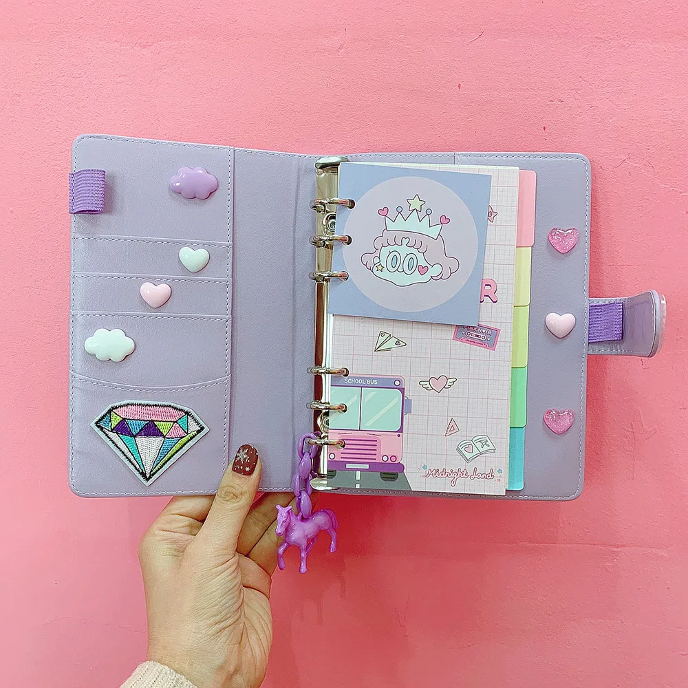 Корейский креативный дневник формата А6 из искусственной кожи с отрывными листами, записная книжка для детей, подарок на день рождения для девочек